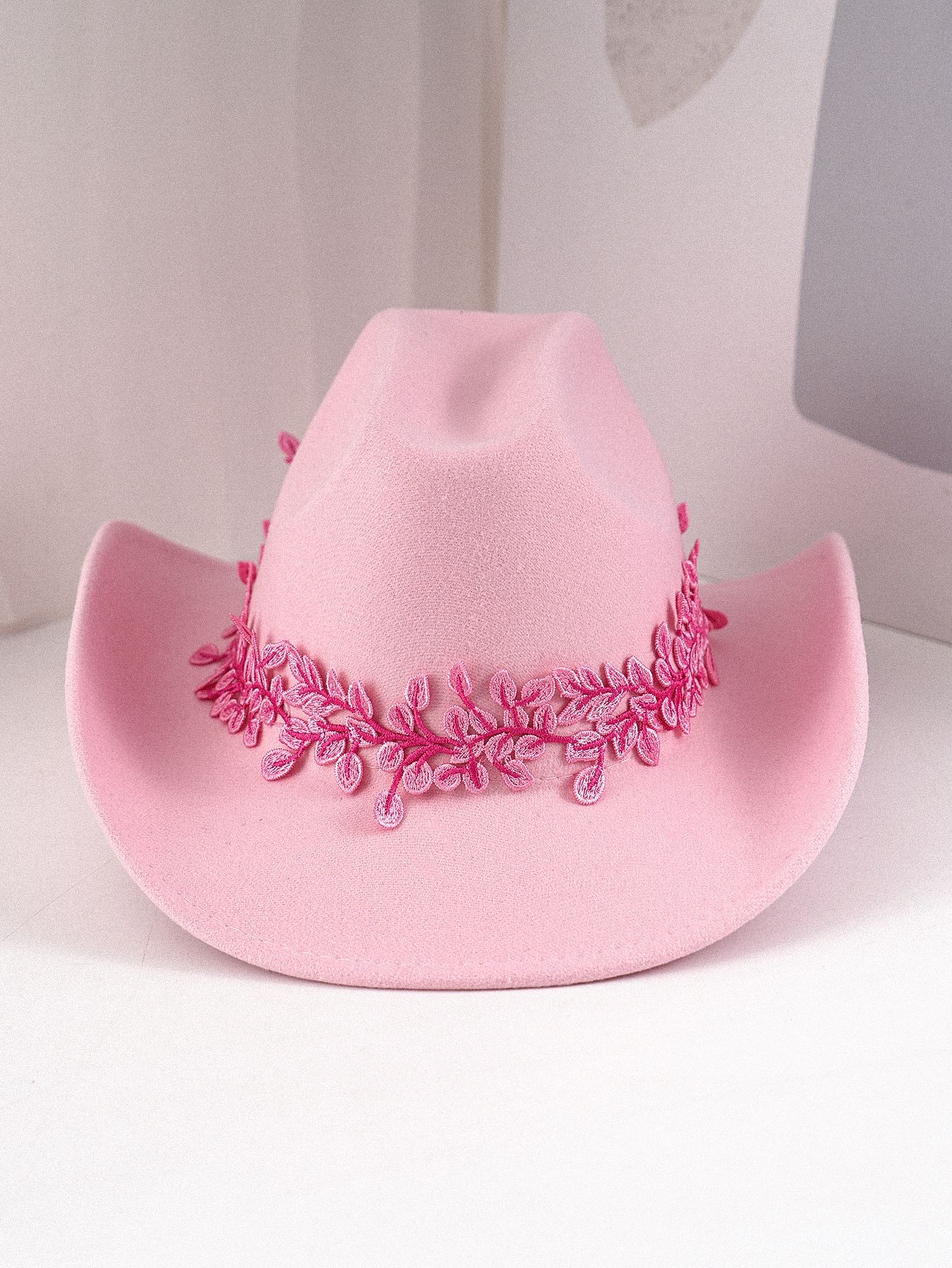 DinGora Women's Floral Embroidered Wide Brim Western Hat