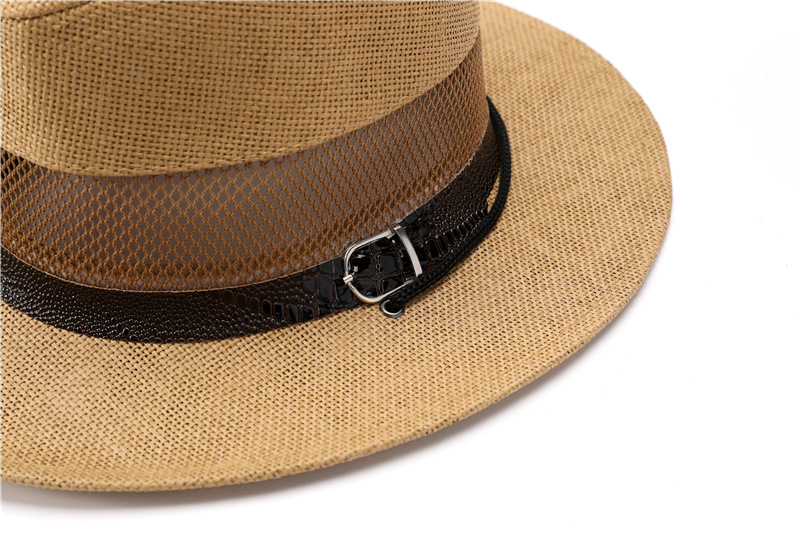 DinGora Unisex Wide Brim Straw Fedora Hat with Mesh Band