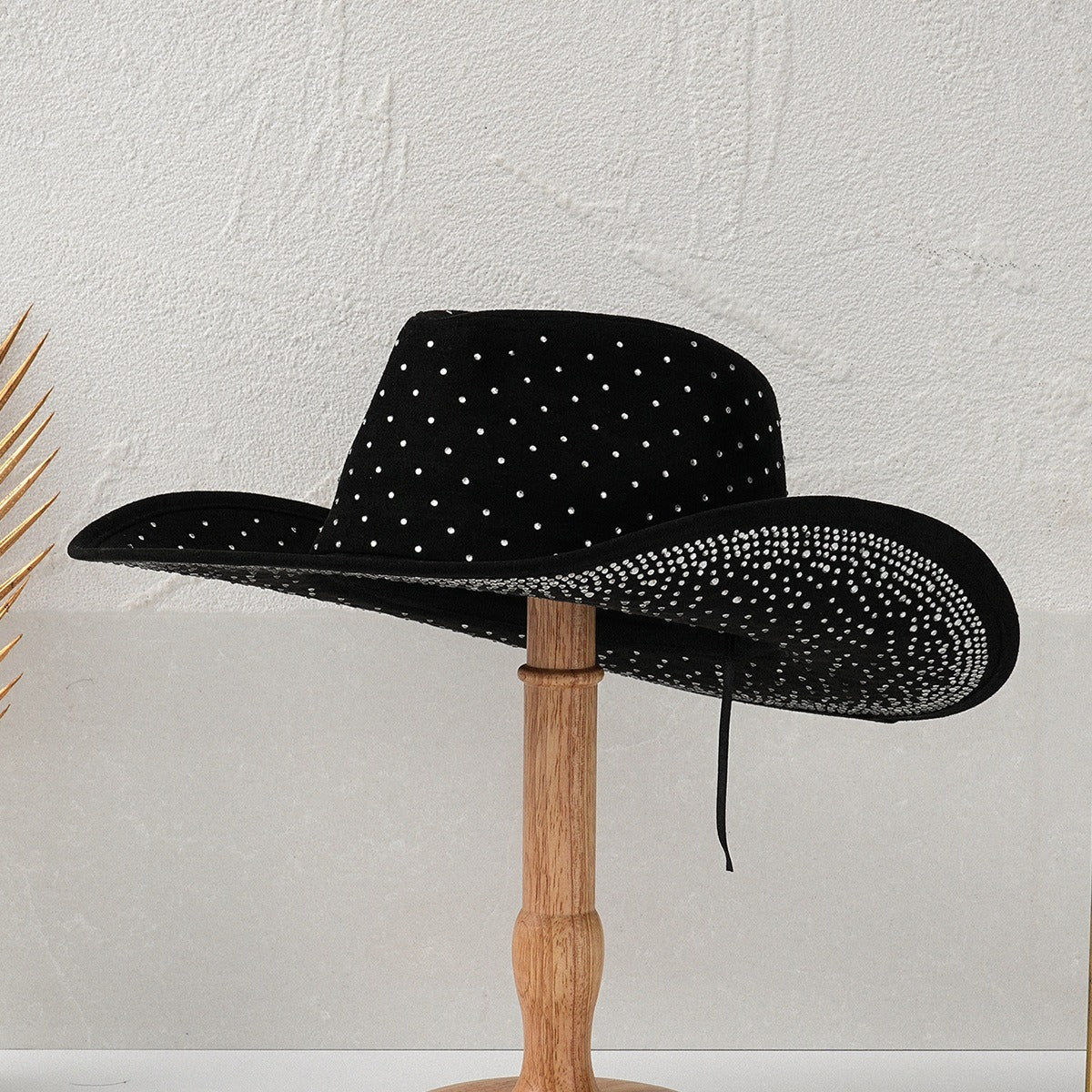 DinGora Women's Rhinestone Wide Brim Western Hat