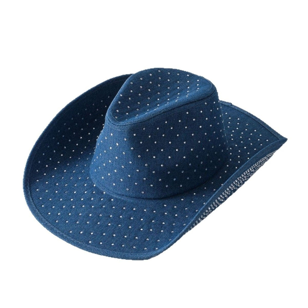 DinGora Women's Rhinestone Wide Brim Western Hat