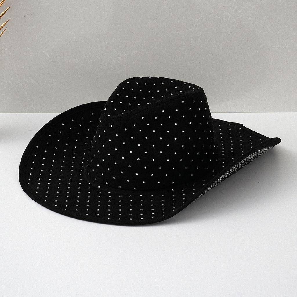DinGora Women's Rhinestone Wide Brim Western Hat