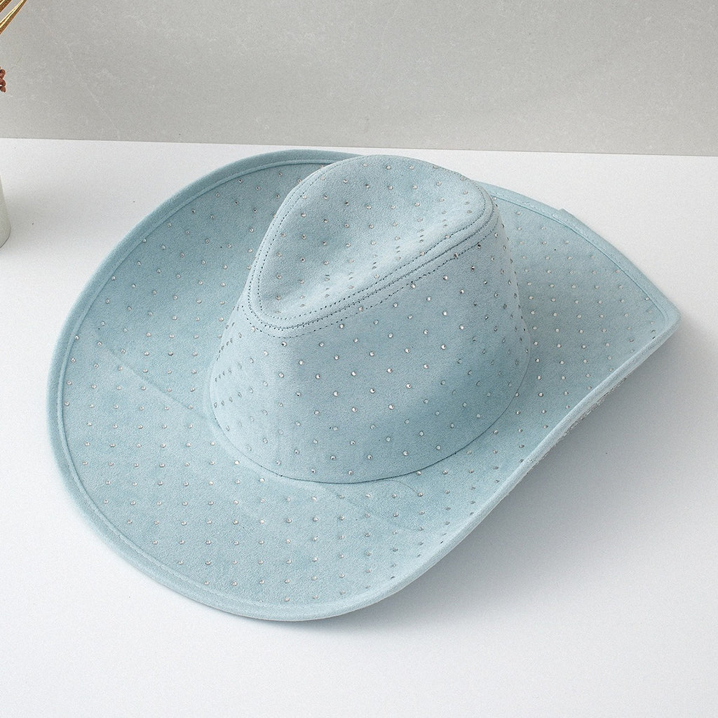 DinGora Women's Rhinestone Wide Brim Western Hat