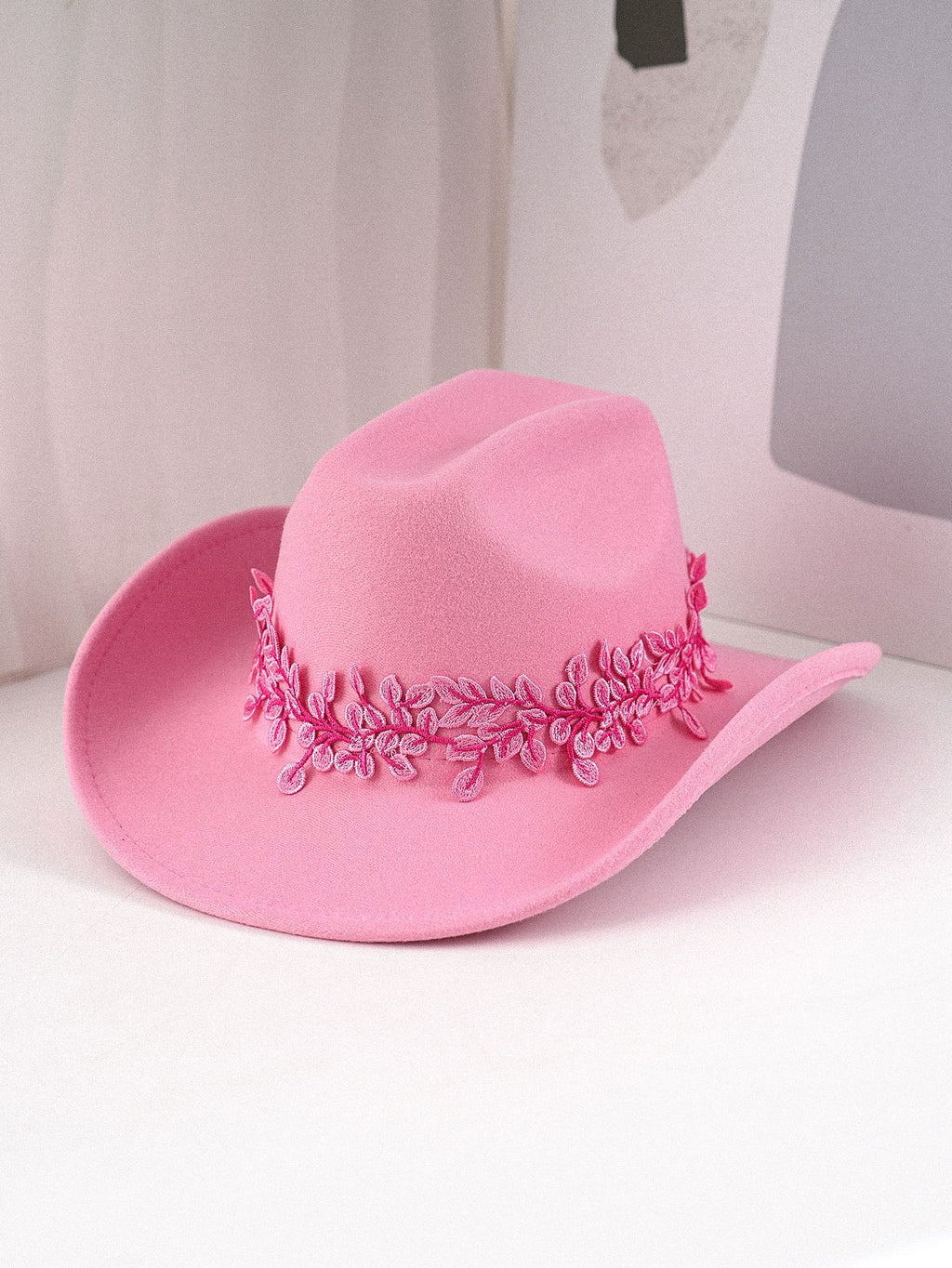 DinGora Women's Floral Embroidered Wide Brim Western Hat