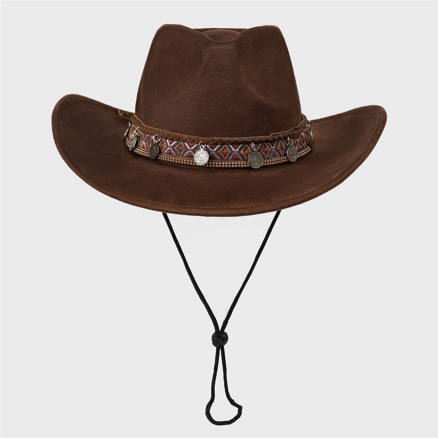 DinGora Unisex Suede Western Cowboy Hat with Wide Brim