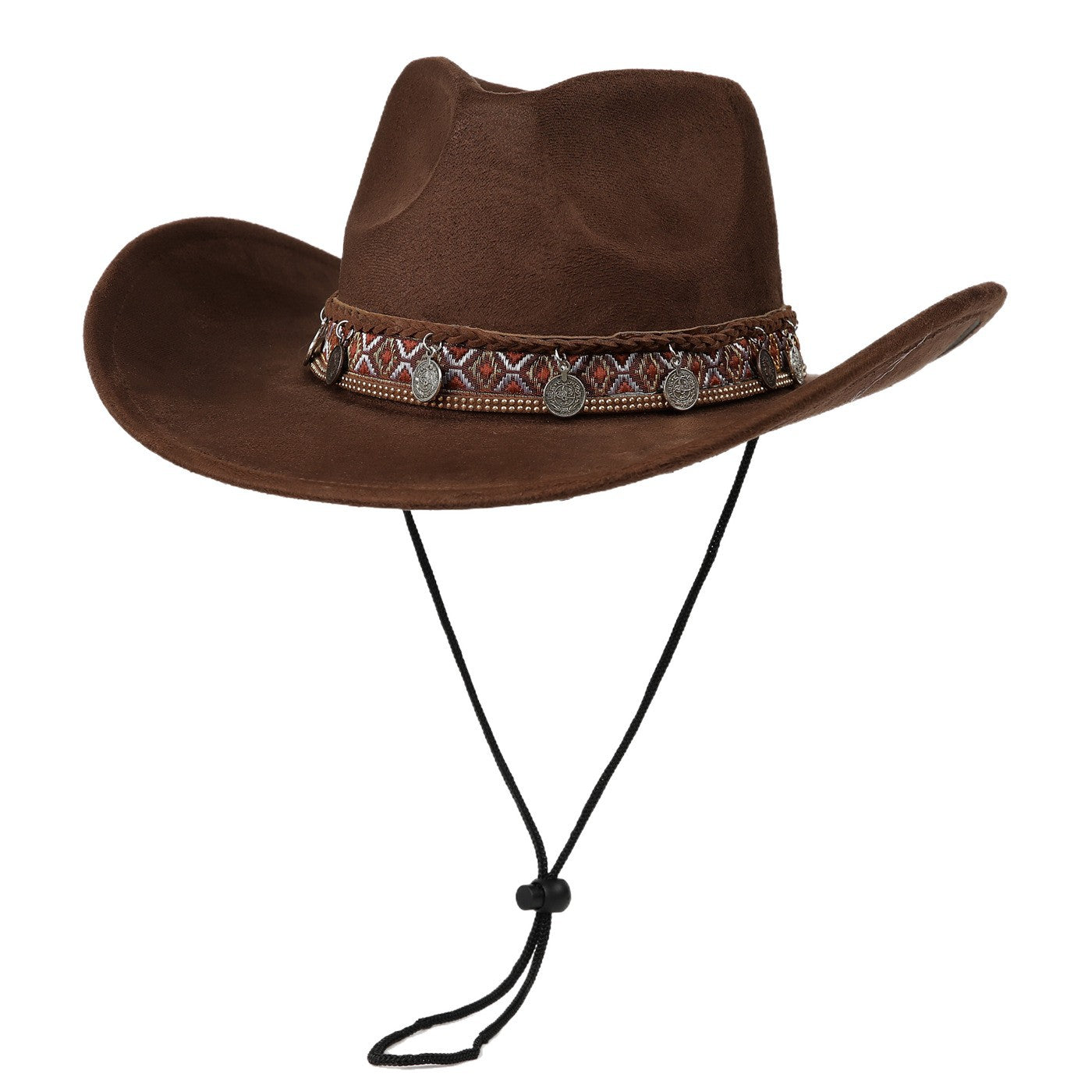 DinGora Unisex Suede Western Cowboy Hat with Wide Brim